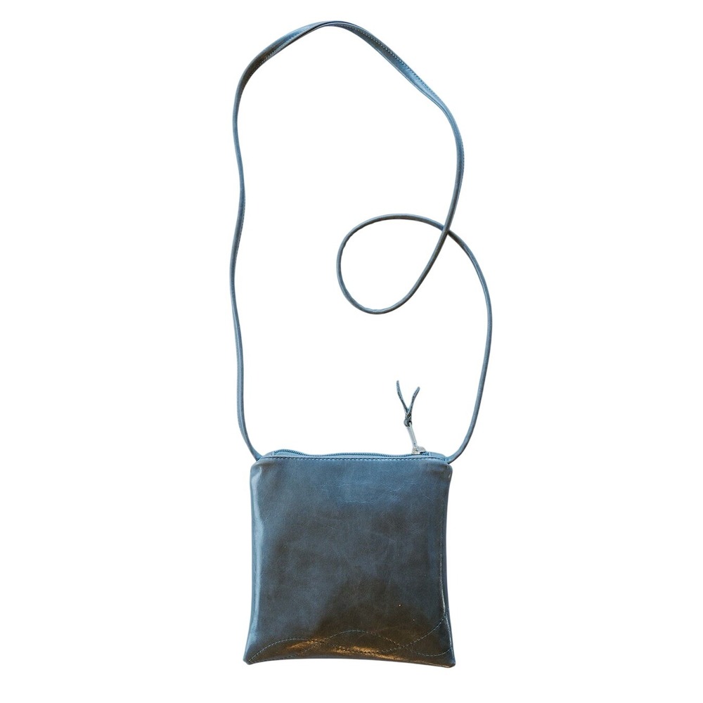 Crystalyn Kae Gray Vegan Leather Crossbody Bag Floral‎ Lining Minimalist Luxe